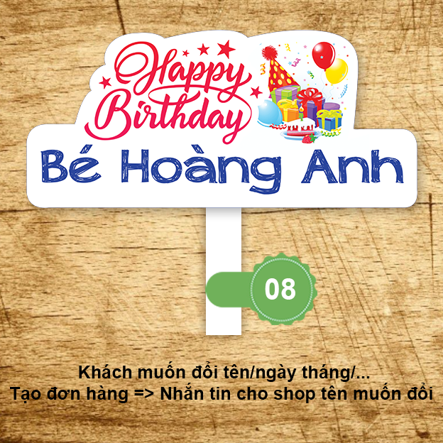 Bảng hashtag sinh nhật MS 08