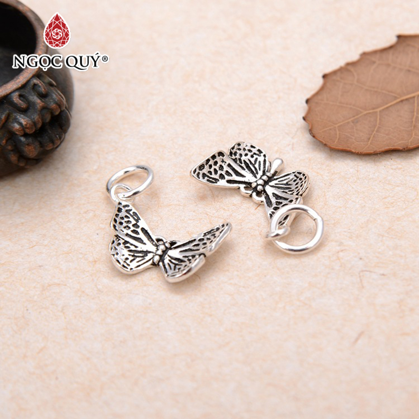 Charm bạc hình con bướm treo - Ngọc Quý Gemstones