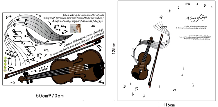 Decal Dán Tường Đàn Violon Binbin PK170 (116 x 70 cm)