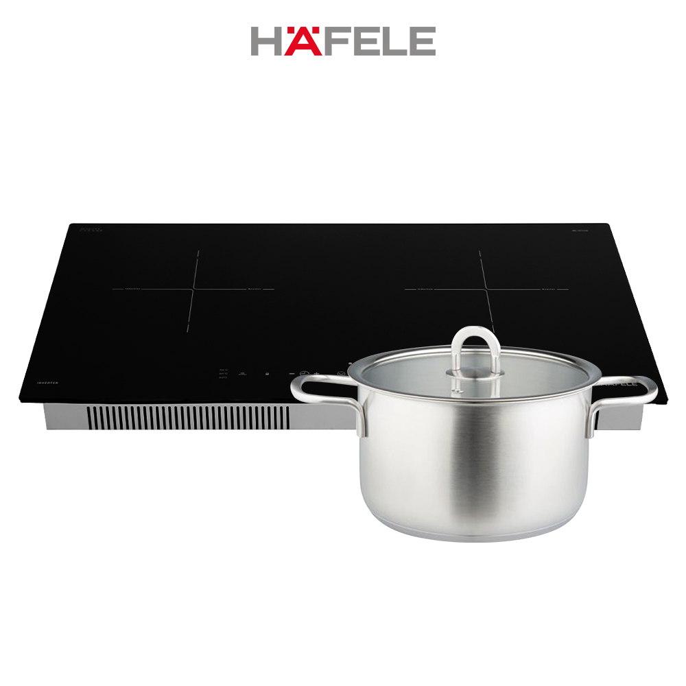 Bếp Âm Từ Đôi Hafele HC-I2712A (536.61.716) + Nồi Bếp Từ Inox 304 Hafele (53108007) (Hàng chính hãng)