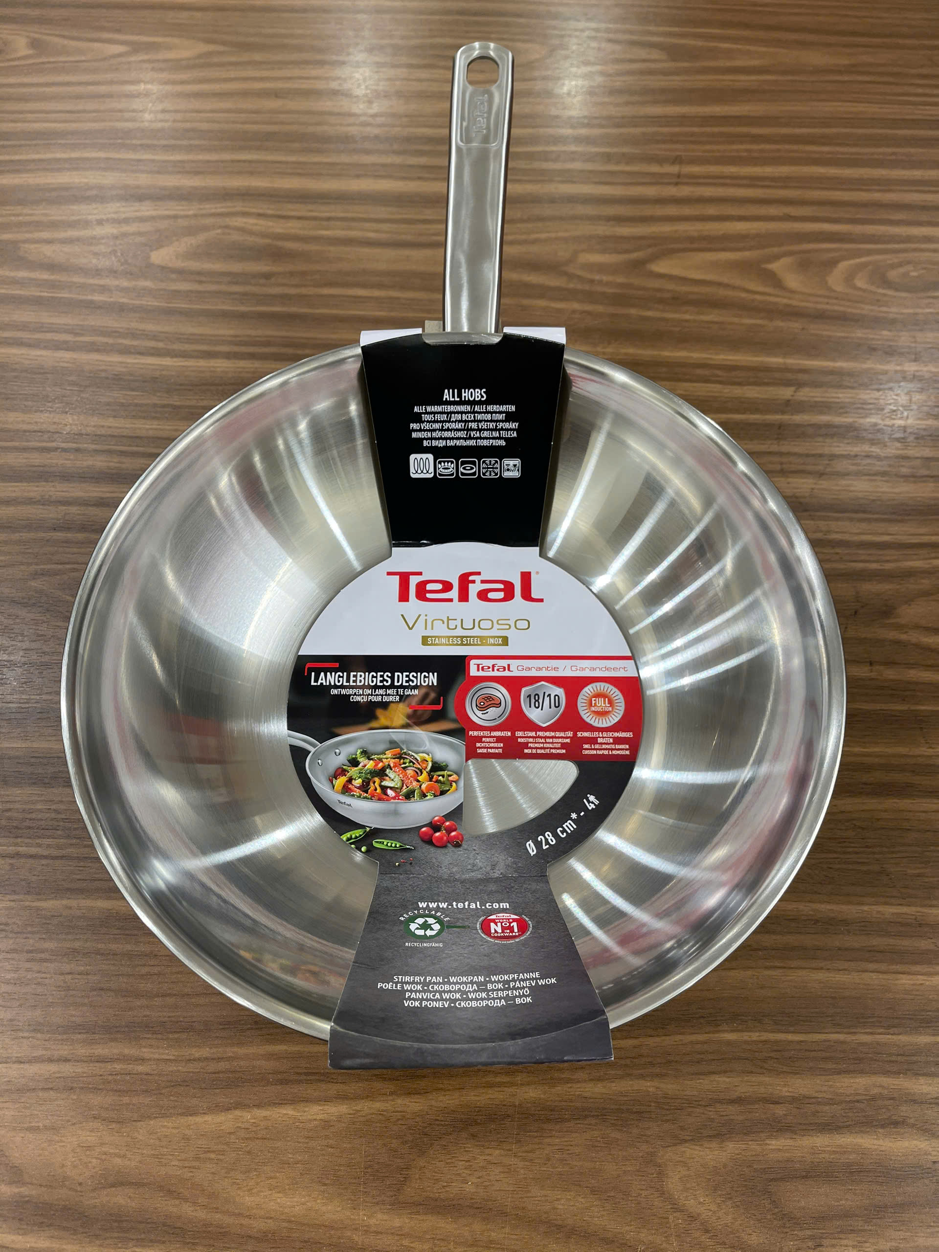 CHẢO INOX SÂU LÒNG TEFAL VIRTUOSO WOK 28 CM Hàng chính hãng