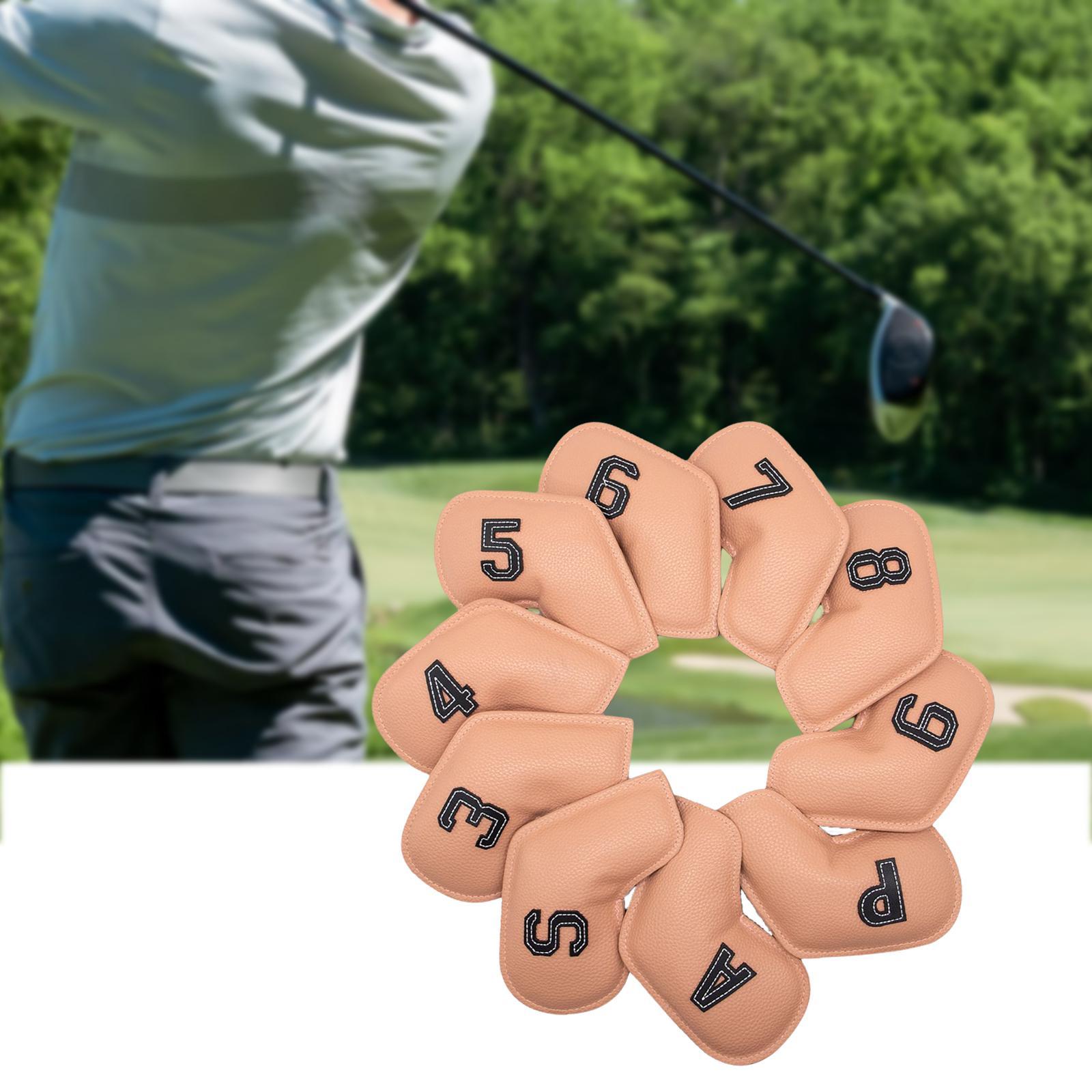 10Pcs Golf Iron Headcover Set 3,4,5,6,7,8,9,A,S,P Club Embroidery Number for All Brands