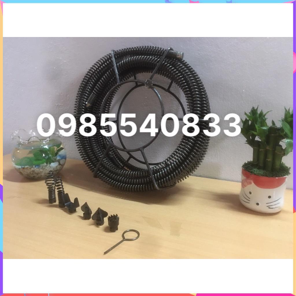 Dây thông tắc cống 3m, đánh bồn cầu, bồn rửa bát dùng cho máy khoan