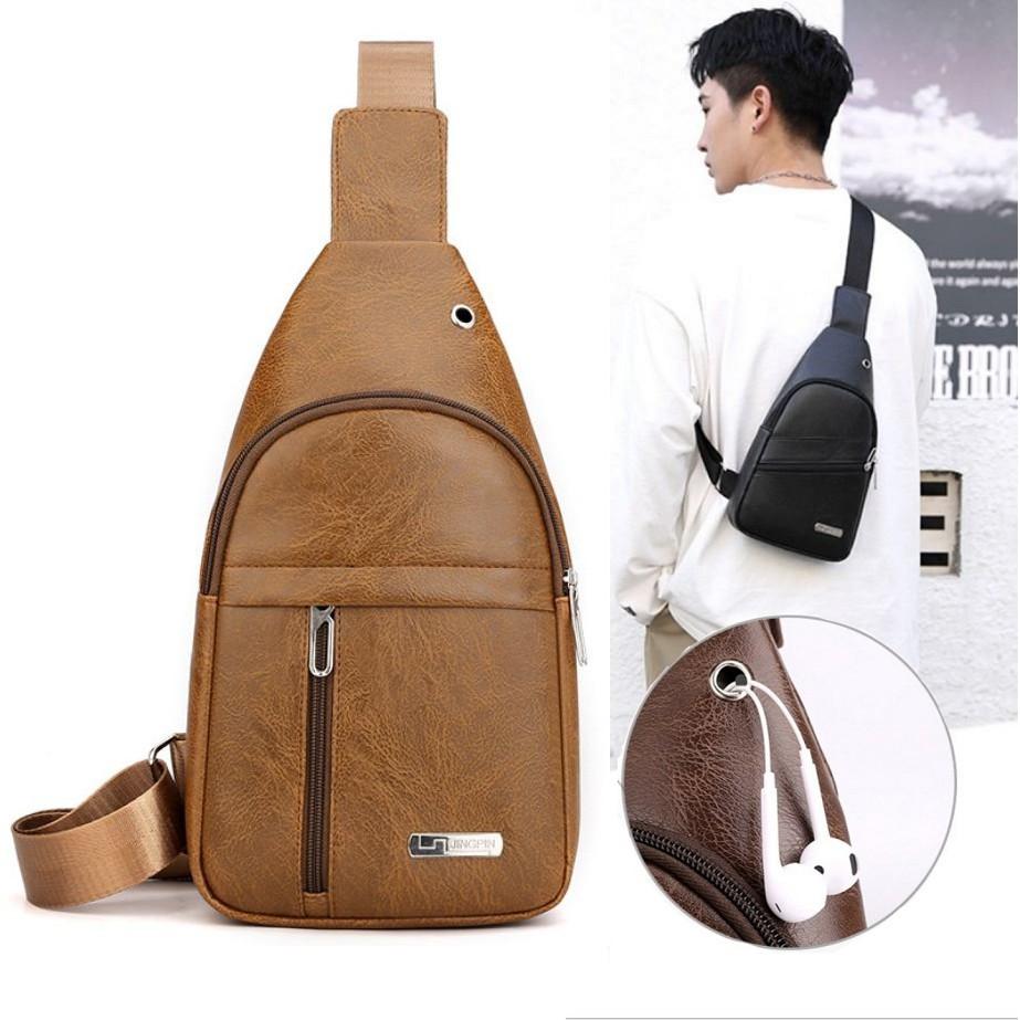 Túi đeo chéo nam chất liệu da PU chống nước 3 màu thời trang hàn quốc