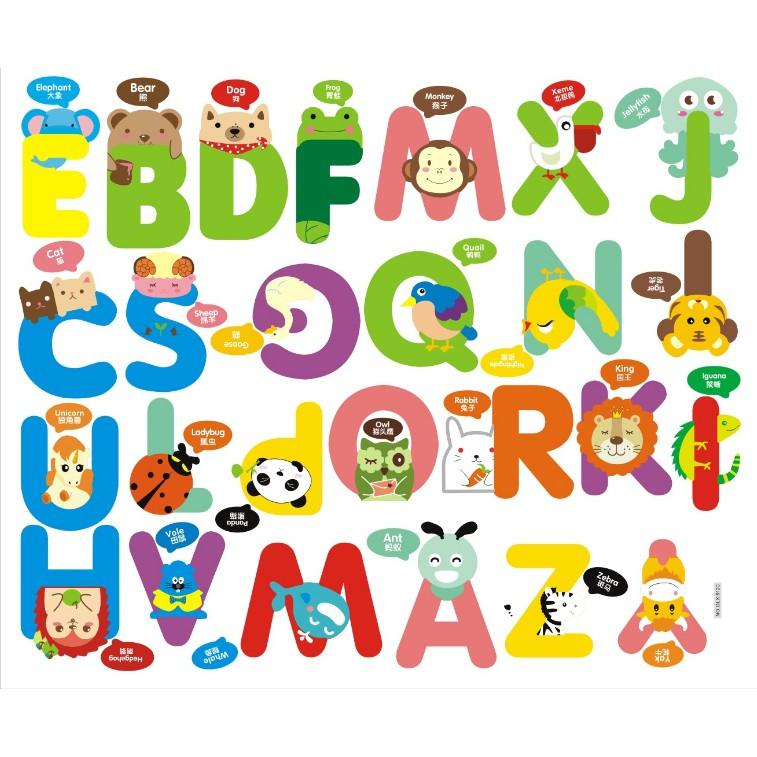 Decal trang trí tường Bảng Chữ Cái vui nhộn Cho Trẻ