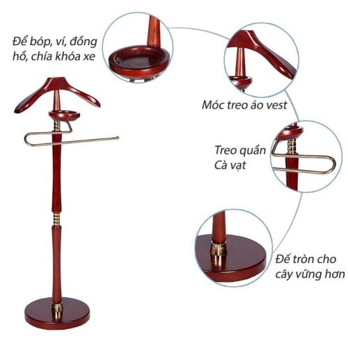 Cây treo áo vest bằng gỗ