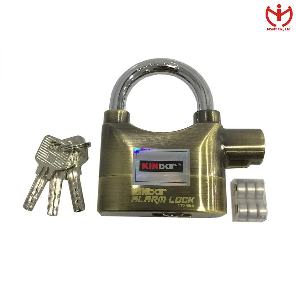 Ổ khóa báo động chống trộm Kinbar K101C thân kẽm 60mm màu đồng - MSOFT