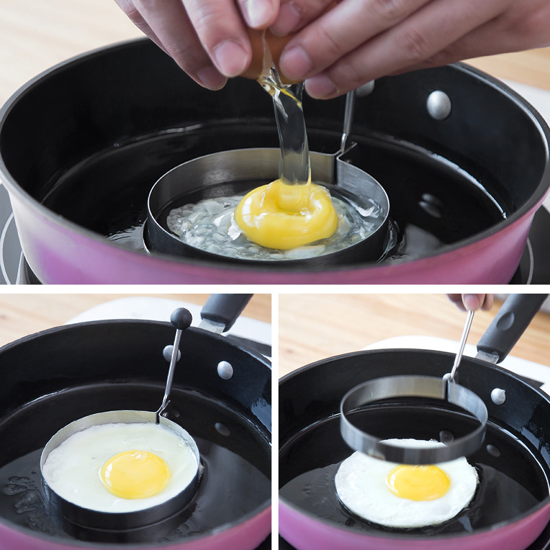 [Bộ 5 Khuôn + Muỗng Lọc Trứng) Khuôn Tạo Hình Trứng Bằng Inox Sáng Tạo, Giúp Bữa Ăn Ngon Và Đẹp Mắt Hơn