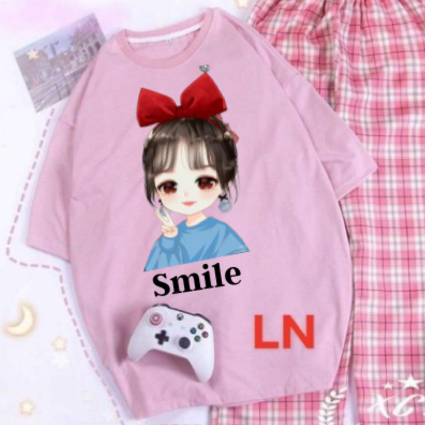 Sét Bộ Nữ SS10, Sét Đồ Nữ Đi Chơi Đẹp In HìnhVà Chữ Cô Gái Nơ Đỏ Dễ Thương