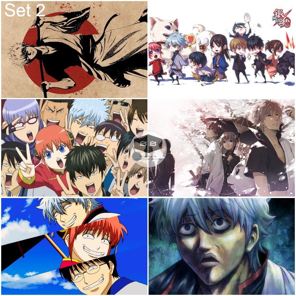 Bộ 6 Áp phích - Poster Anime Gintama - Linh hồn bạc (bóc dán) - A3, A4, A5