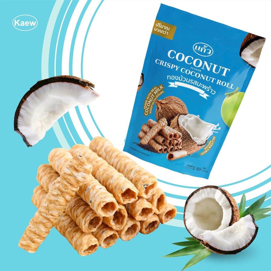 Bánh Cuộn Dừa Nhập Khẩu Thái Lan Vị Truyền Thống Túi Zip