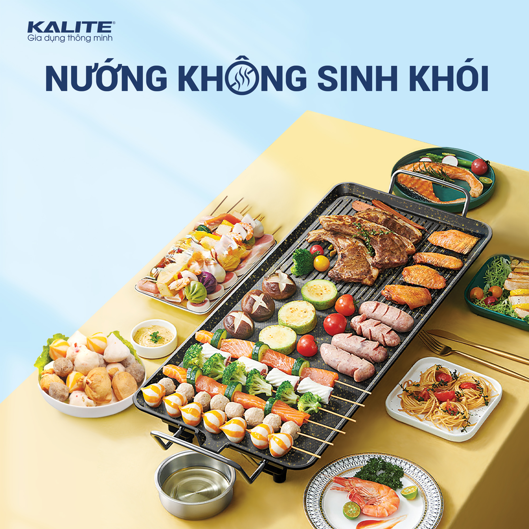 Bếp Nướng Điện KALITE KLG280, Nướng Không Sinh Khói, công nghệ Tự Ngắt Khi Quá Tải Điện, công suất 1500w - HÀNG CHÍNH HÃNG