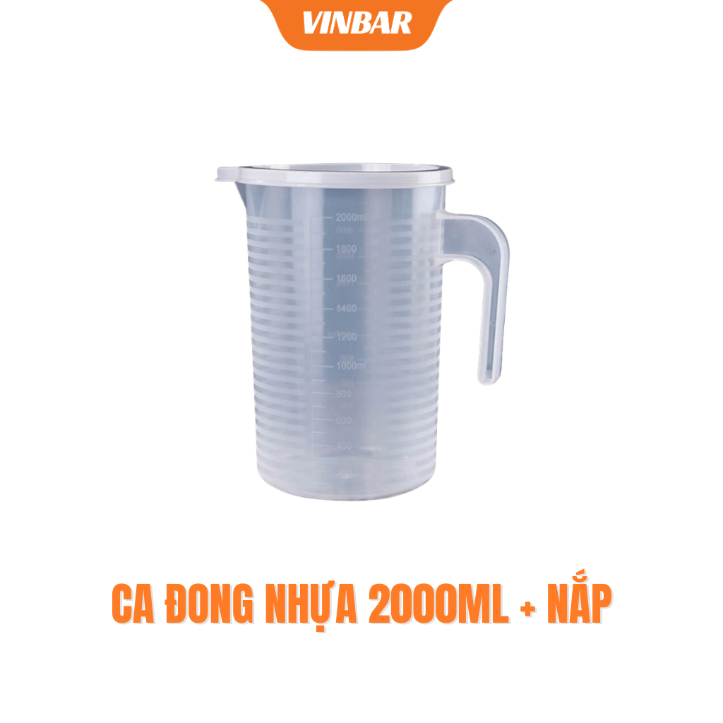 CA ĐONG NHỰA 2000ML + NẮP DÙNG TRONG PHA CHẾ, BẾP BÁNH