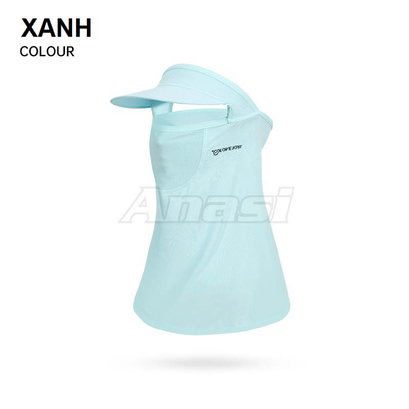 Khẩu trang kèm mũ/ nón kết vải lụa băng mát lạnh Anasi GF14 | Chống tia UV &gt;98% | Chống nắng khi chơi Golf, chạy xe đạp, dã ngoại