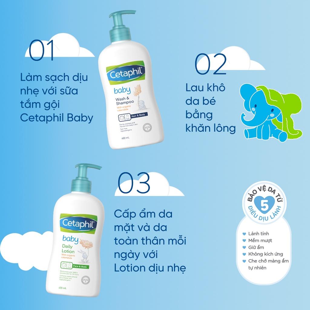 Sữa Tắm Gội Dịu Nhẹ Cho Bé Cetaphil Baby Wash & Shampoo with Organic Calendula 400ml 