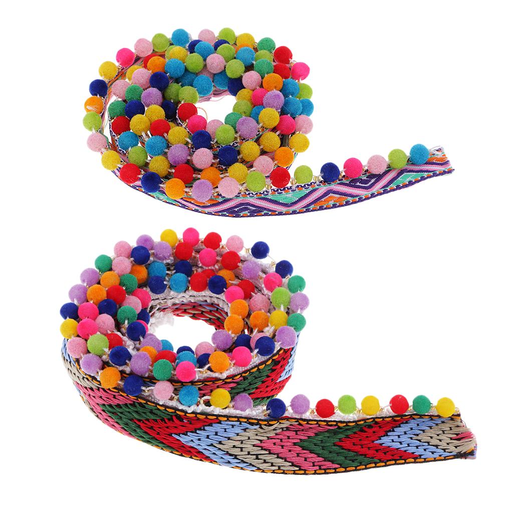 Beaded Pom Pom Bobble Trim Ball Tassel Braid Fringe Jacquard Ribbon Craft