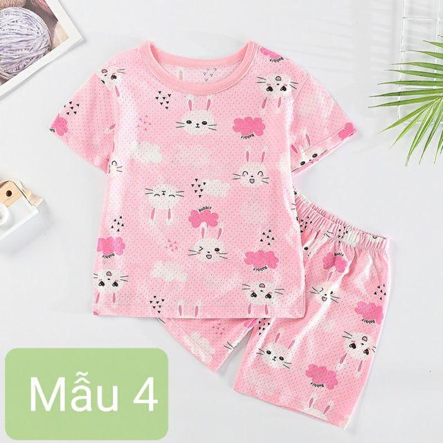 Bộ cotton lỗ xuất Hàn QC loại 1 cho bé trai và bé gái - Lagim House