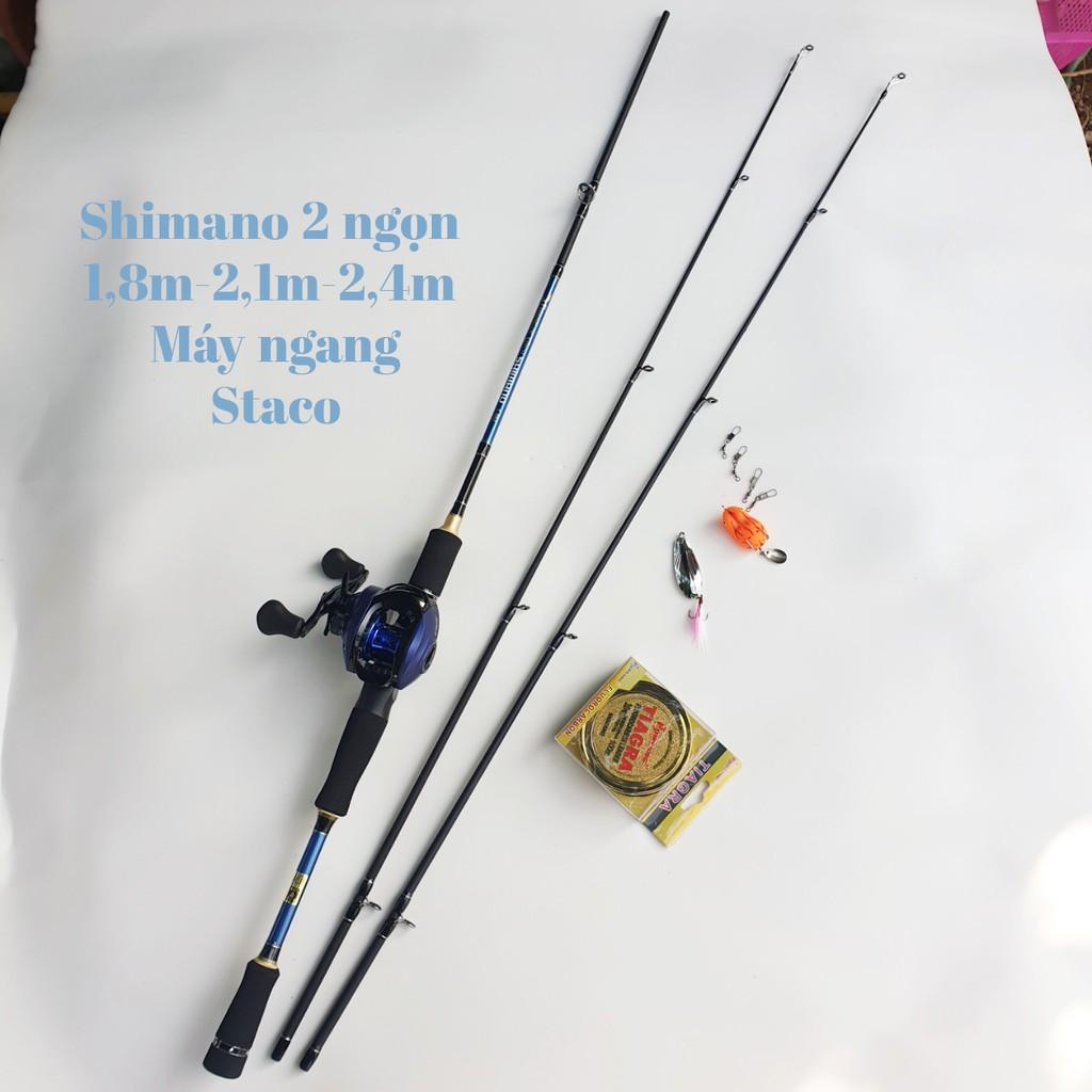 Bộ Cần Câu Lure Shimano 2 ngọn 1m8 - 2m1 - 2m4, Máy Ngang STACO kèm phụ kiện - Top1VN