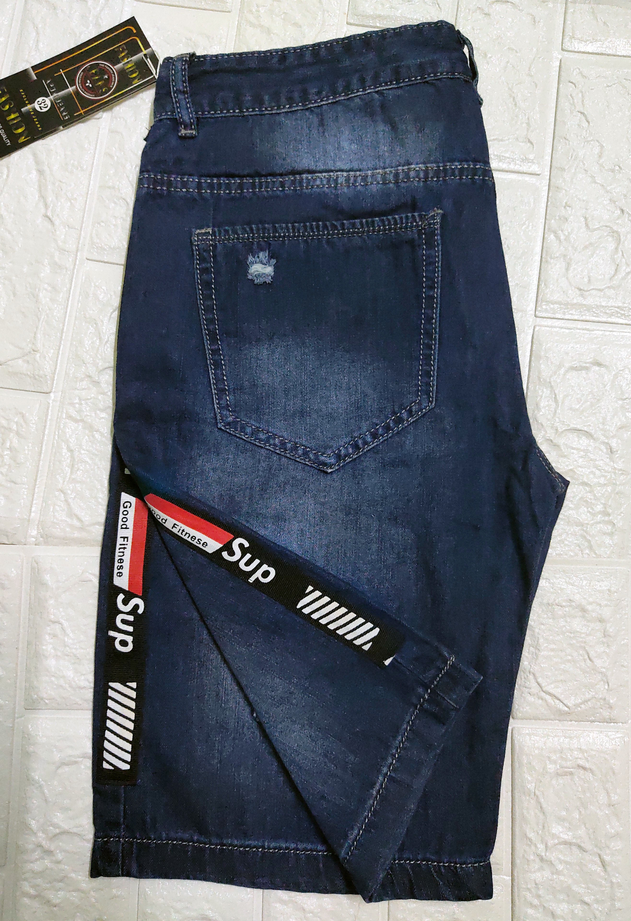 Quần short, Quần short nam, Quần soc jean, Quần soc rin, Quần soc jean nam cách điệu cá tính - SỌC CHỮ - 28