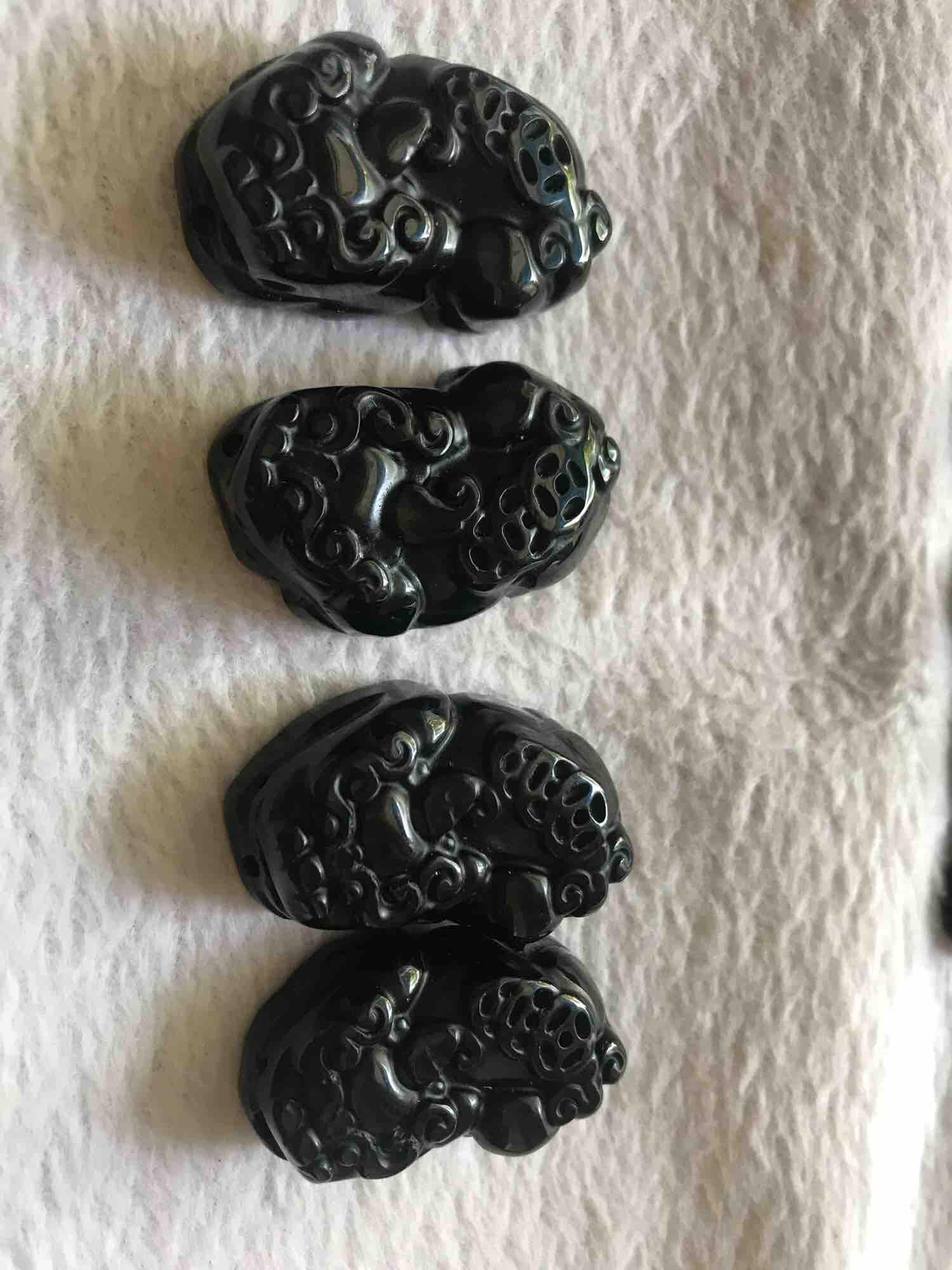 MẶT TỲ HƯU To 35mm đk 2cm ĐÁ Mã Não Đen nam làm dây chuyền hoặc phối vòng tay to Có 3 đồng tiền