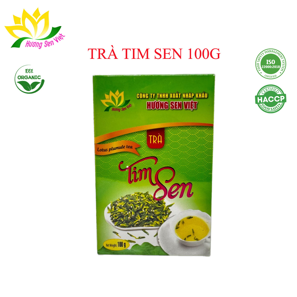 TRÀ TIM SEN HỘP 100G - HƯƠNG SEN VIỆT