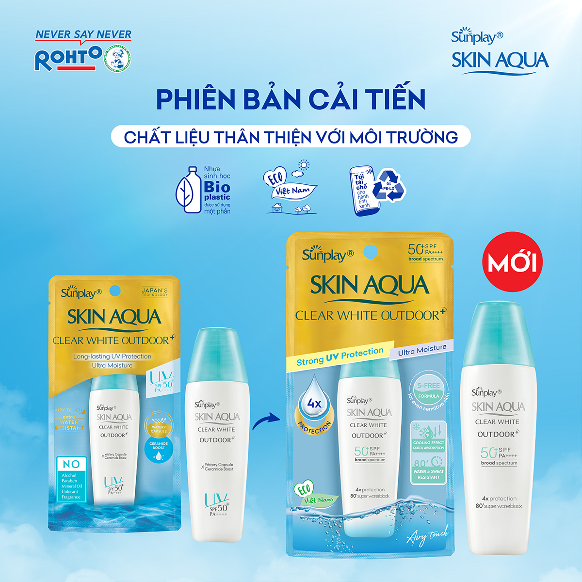 Kem chống nắng Skin Aqua dưỡng da cho mặt khi hoạt động ngoài trời dạng gel Sunplay Skin Aqua Clear White Outdoor+ SPF50+ PA++++ 30g