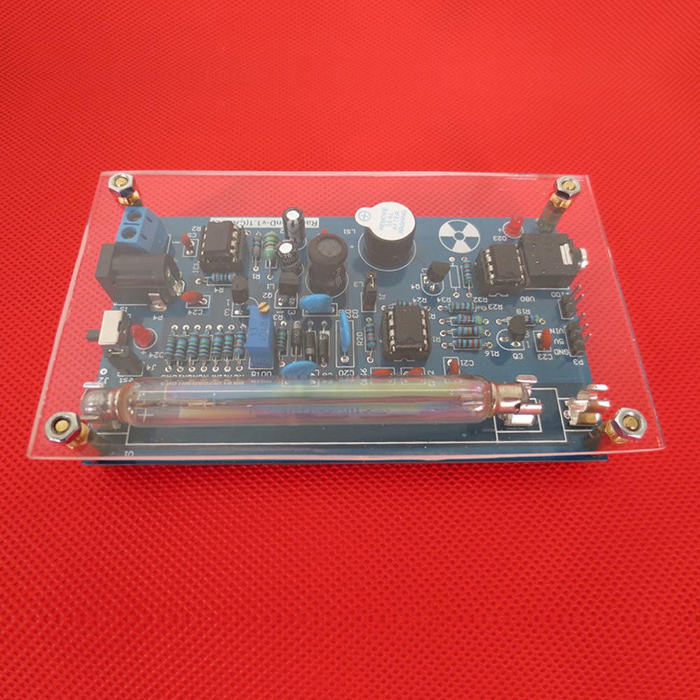 Lắp ráp Bộ đếm Geiger DIY Mô-đun Máy dò bức xạ hạt nhân Màn hình LCD với Chức năng báo động âm thanh và ánh sáng