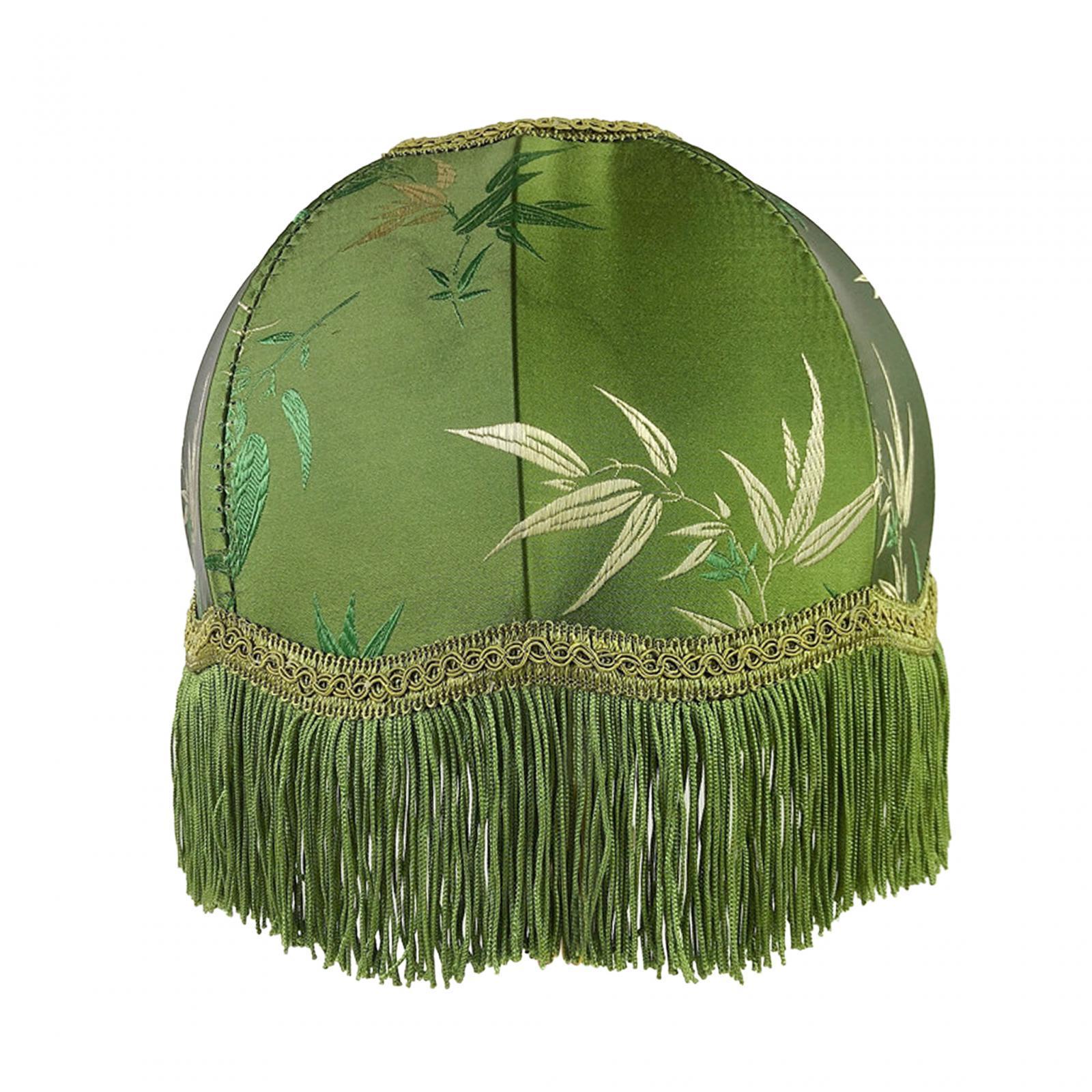 Table Lamp Shade Cover Lampshade Light Shade European Practical Decorative Green with Tassel Bedside Light Cover Replacements