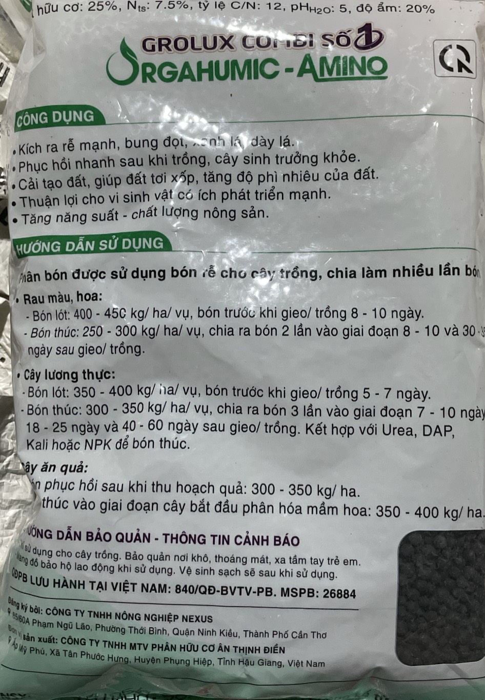 Phân bón hữu cơ HUMIC AMINO chuyên hoa màu hoa giấy hoa mai gói 1kg