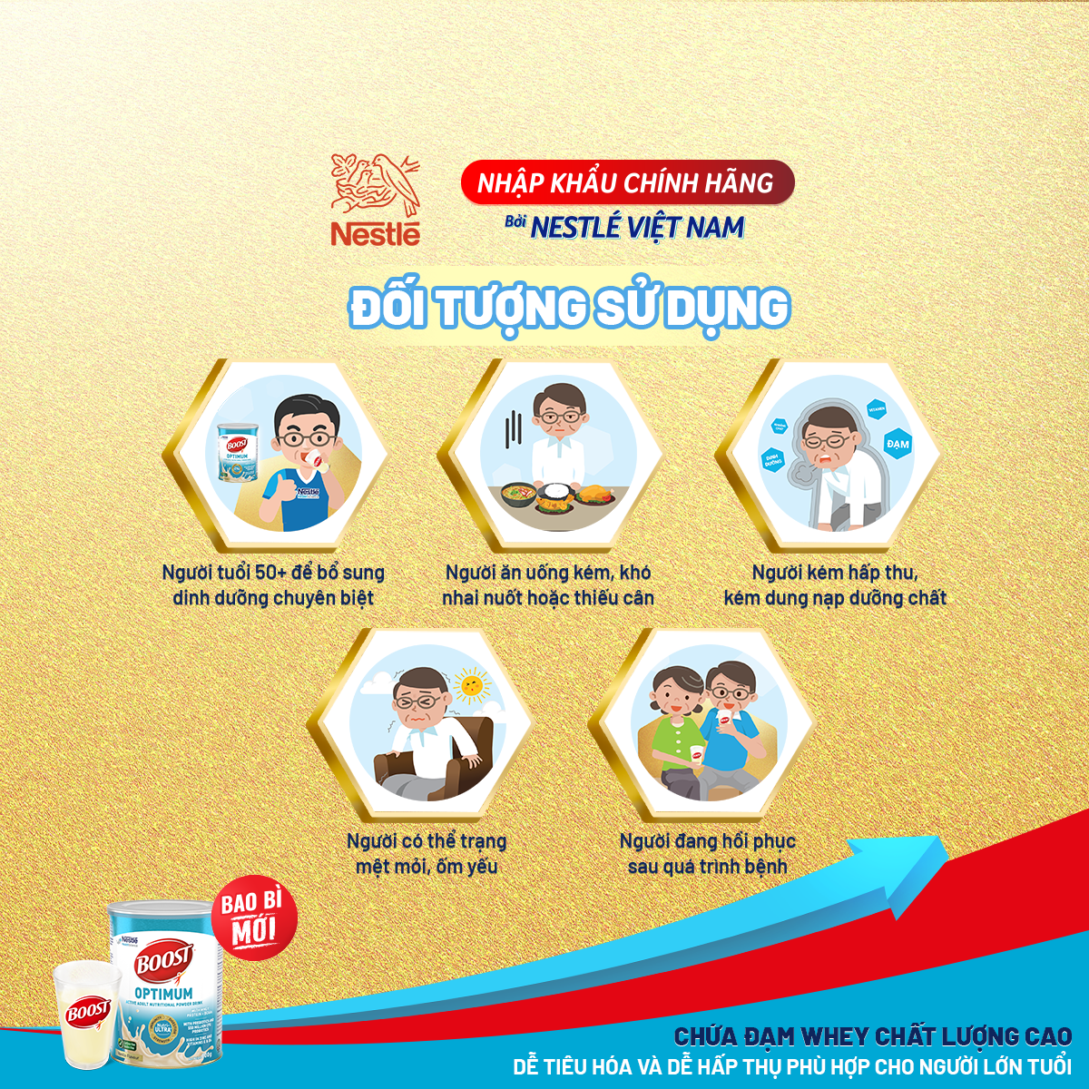 [Mẫu mới] Combo 2 lon dinh dưỡng y học Nestlé Boost Optimum bổ sung dinh dưỡng cho người lớn 800g - Tặng cân điện tử