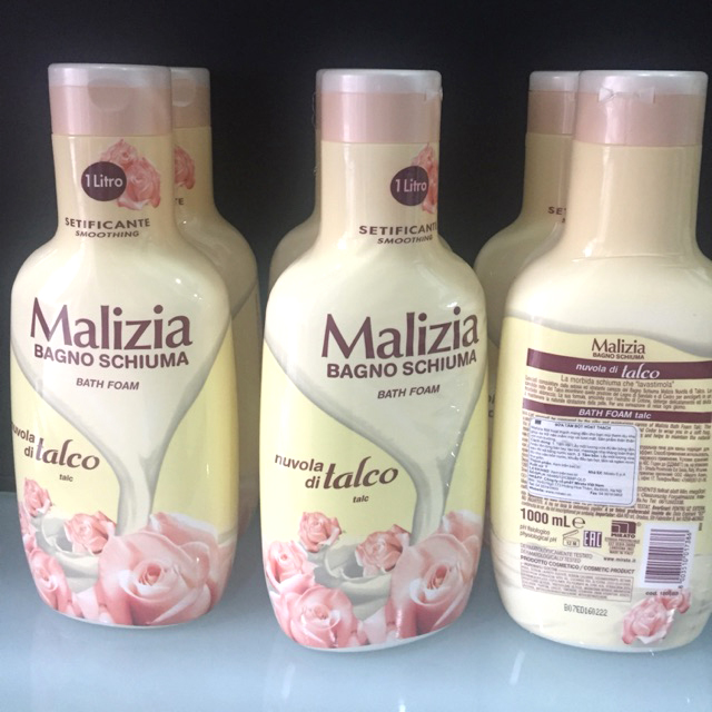 Sữa tắm bột hoạt thạch Malizia Delicate Bath Foam 1000ml + Móc khóa