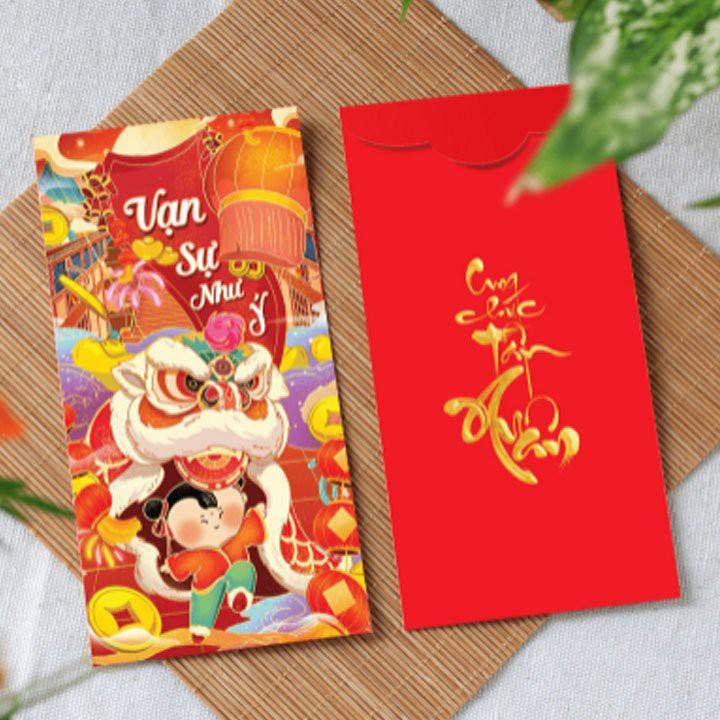 Combo 10 Phong Bao Lì Xì Màu Đỏ Đẹp Tết 2022