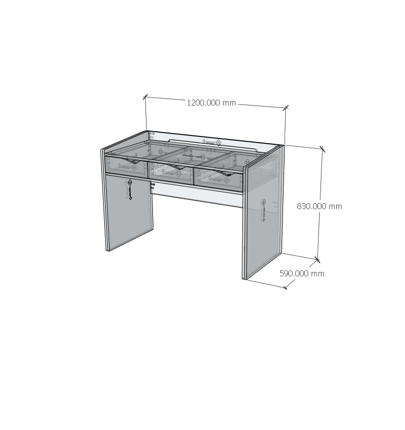 WINNI, Bàn làm việc 3 ngăn kéo, 120cm x 59cm x 83cm , BAN_078