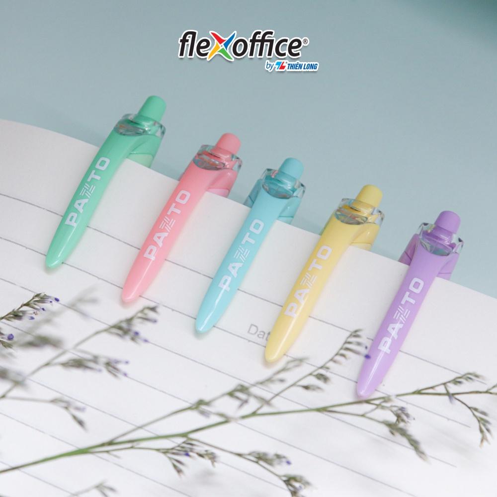 Bút gel B màu Pastel Thiên Long Flexoffice Pazto FO-GELB039/VN - Mực xanh (5 cây)