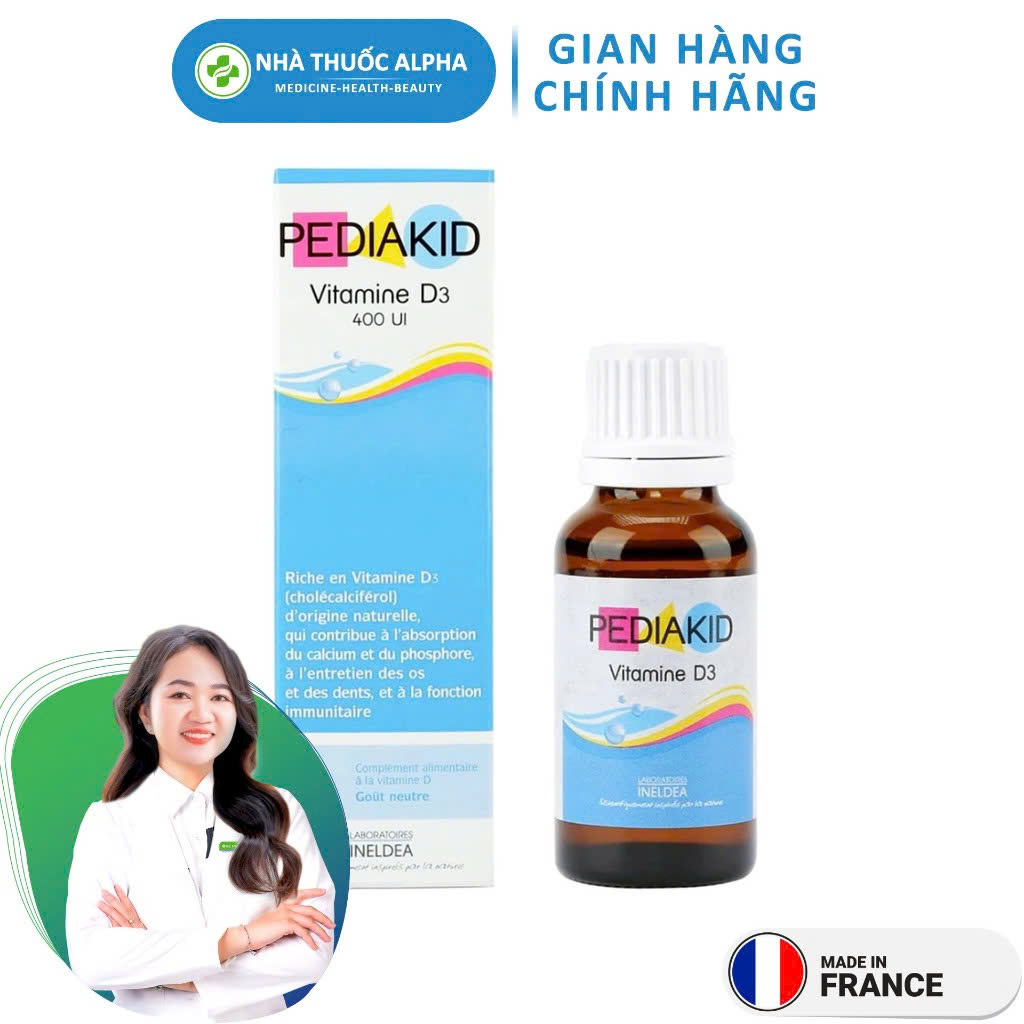 Siro Pediakid Vitamin D3 bổ sung vitamin D3 thuần cho trẻ sơ sinh 20ml