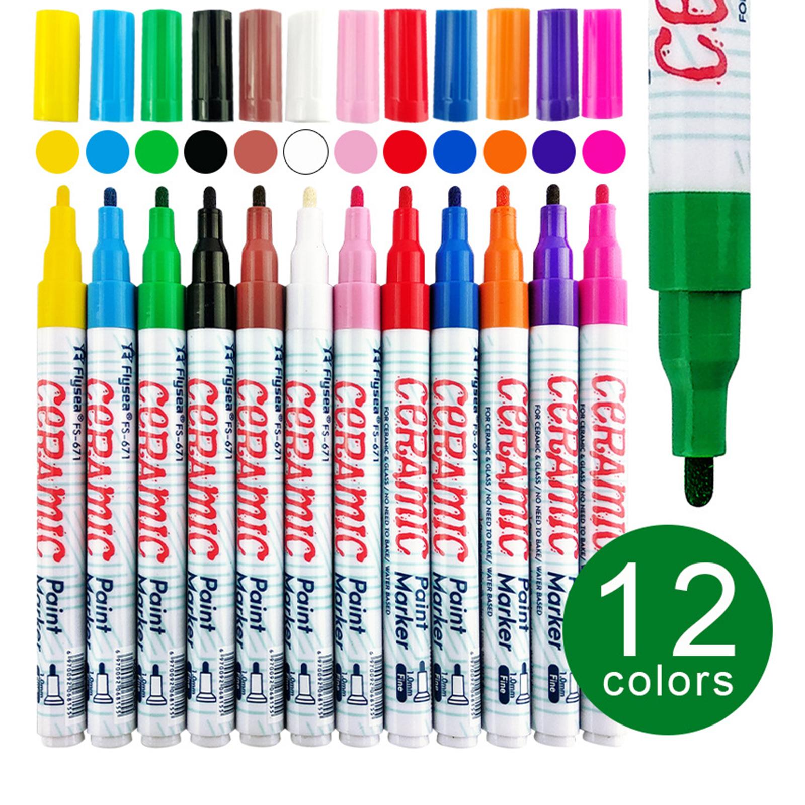 Adults Kids Coloring Paint Pens for Rock Painting, Stone, Ceramic, Glass 12