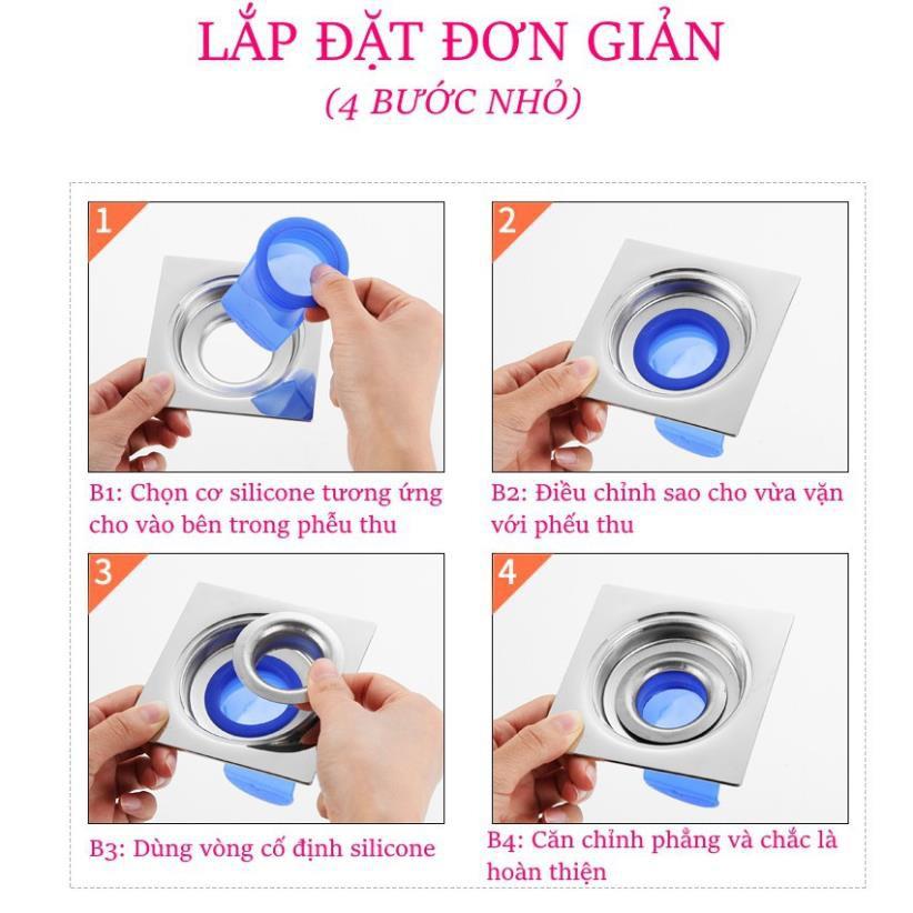 BỘ FULL PHỤ KIỆN Bịt nắp bồn rửa, cống thoát nước ngăn mùi hôi, côn trùng 88146 SHOP 88