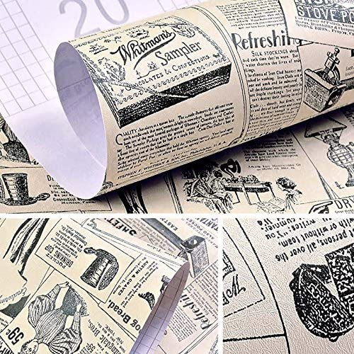 Giấy dán tường chất liệu decal chống nước, in hình giả báo, kích thước 0.45m x 10m / cuộn