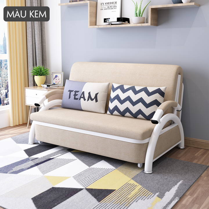 [Trả góp 0%] Giường Ngủ Nệm Bọt Biển Tự Nhiên 1m90 x 1m30 Kiêm Ghế Sofa - Giường Sofa Gấp Gọn Kiêm Ghế Giường Đa Năng Kiêm Ghế Sofa Cao Cấp