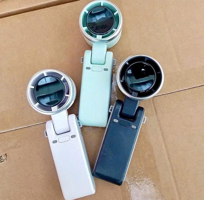 [KoSuyTu] Quạt ION Cầm Tay - 5 Tốc Độ Gió Hiển Thị Màn Hình Led, Pin Trâu 4000mAh, Xoay 180 Độ, Gấp Gọn, Có Dây Đeo