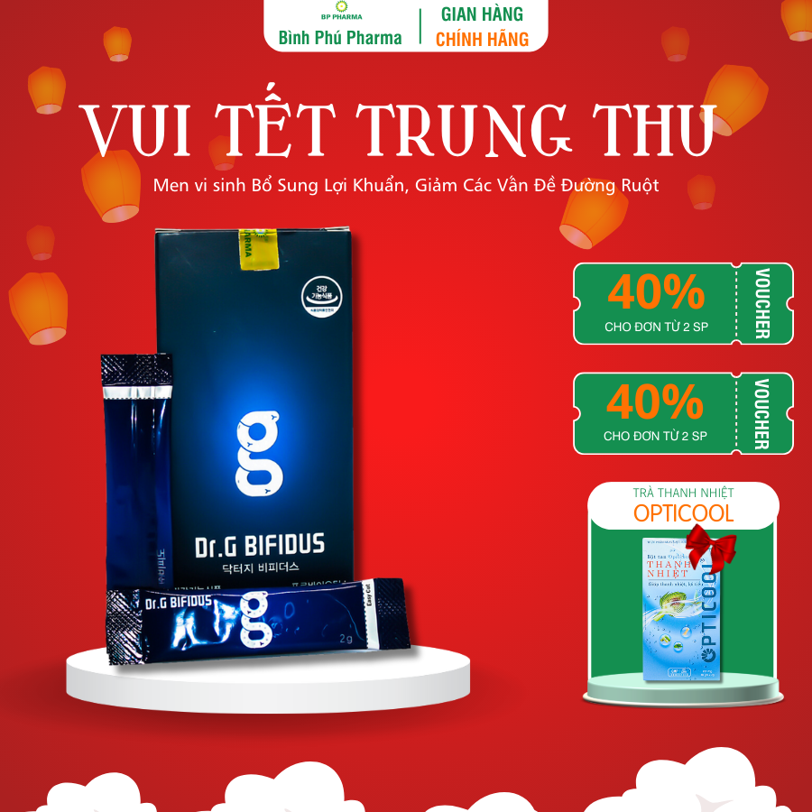 Men Vi Sinh Hàn Quốc Dr.G BIFIDUS Giúp Bổ Sung Lợi Khuẩn, Giảm Các Triệu Chứng Đường Ruột - Hộp 10 gói/30 gói x 2gr