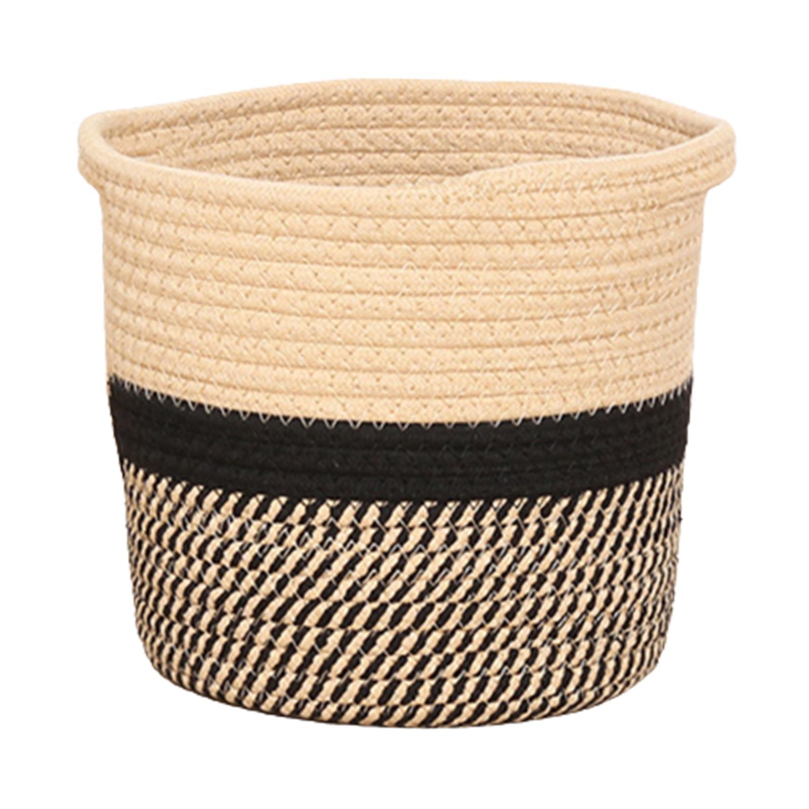 Laundry Hamper, Decorative Organizing Basket, Freestanding Woven Rope Storage Basket for Socks Blanket Toys