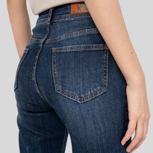 Quần jeans nữ YODY boyfriend tôn dáng co giãn chất giữ form QJN4014