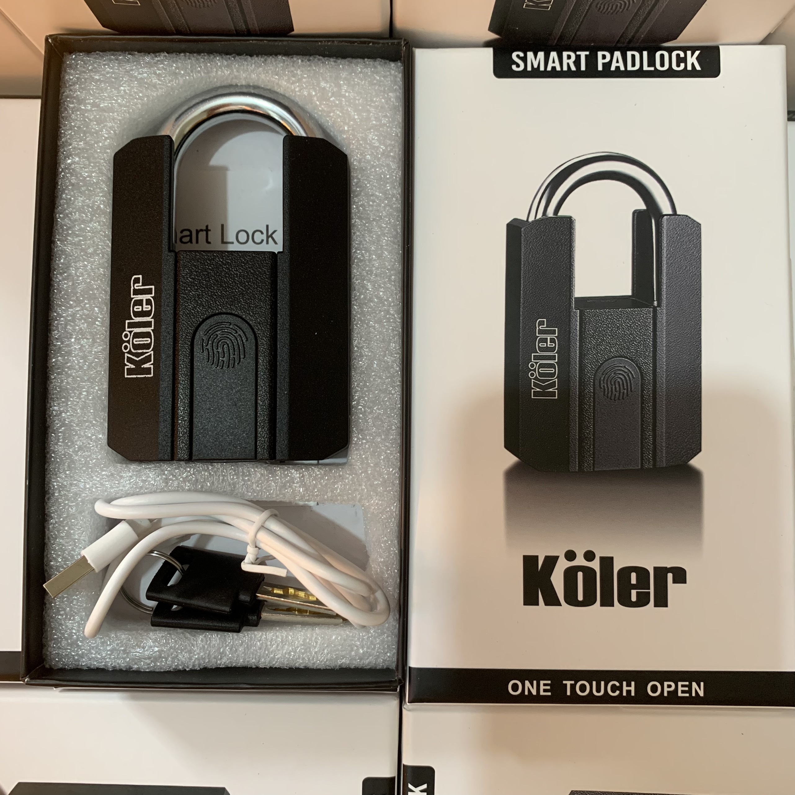 Khóa Móc Vân Tay Chống Cắt KOLER. Mở Bằng APP, Vân Tay Và Chìa Cơ. Tiện Lợi Chống Nước.