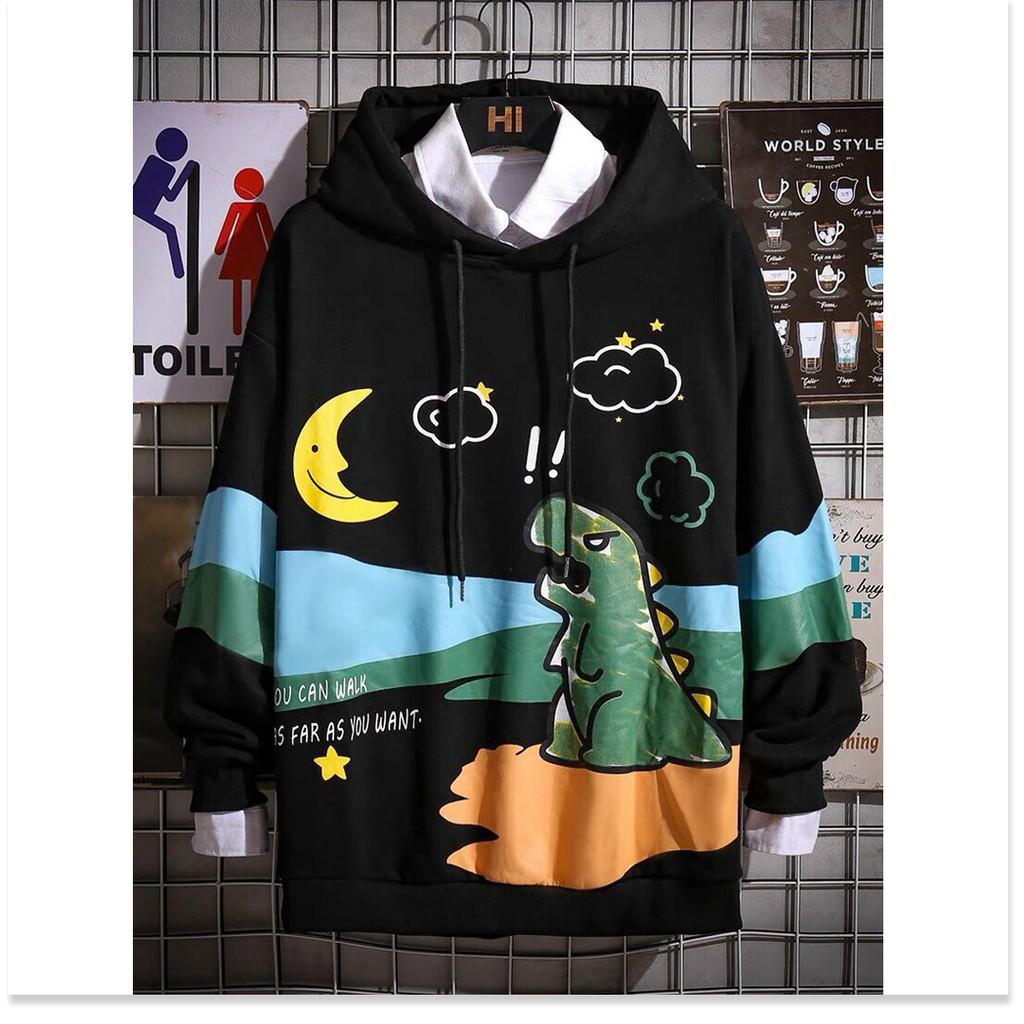 ÁO KHOÁC NỈ HODDIES KHỦNG LONG PHONG CÁCH THỜI TRANG HOT 4 MÙA 2021 THỜI TRANG KING FASHION