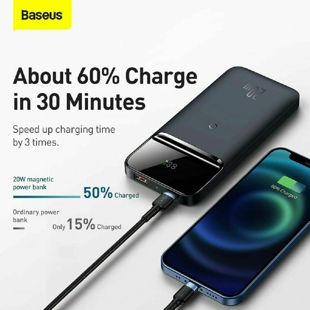 [Mẫu mới 2021]Pin dự phòng sạc không dây tích hợp nam châm Baseus Magnetic Wireless Quick Charging Power Bank