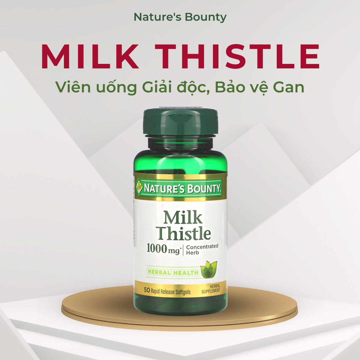 Viên Uống Giải Độc, Bảo Vệ Gan Silymarin Milk Thistle Nature's Bounty - 50 Viên