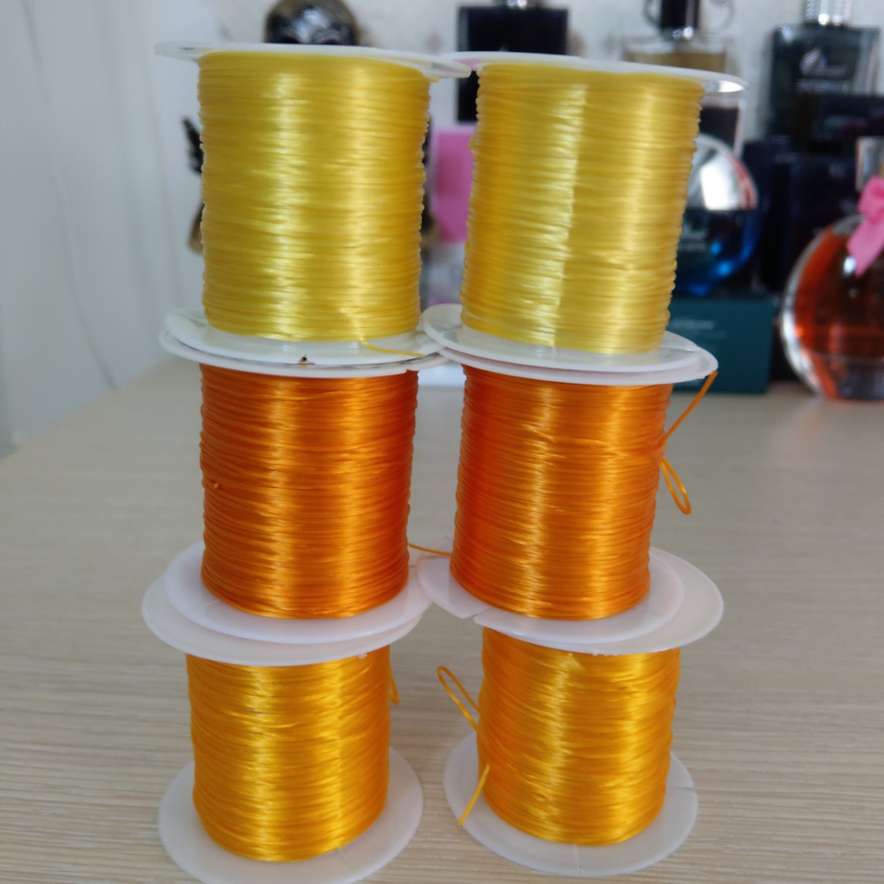 Combo 5 cuộn dây cước - dây thun sỏ hạt co giản 0.3ly