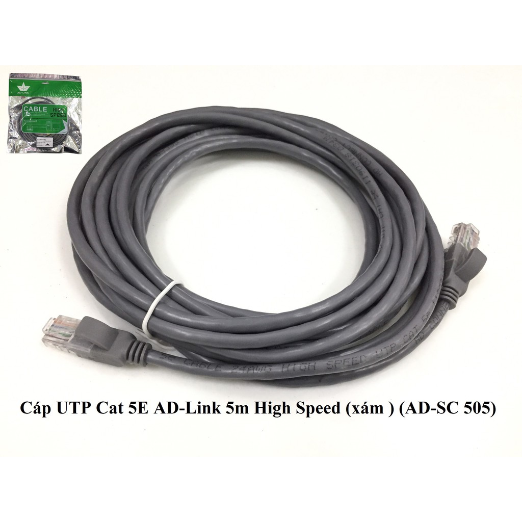 Cáp mạng AD-LINK HIGH SPEED 5M màu xám - Hàng chính hãng