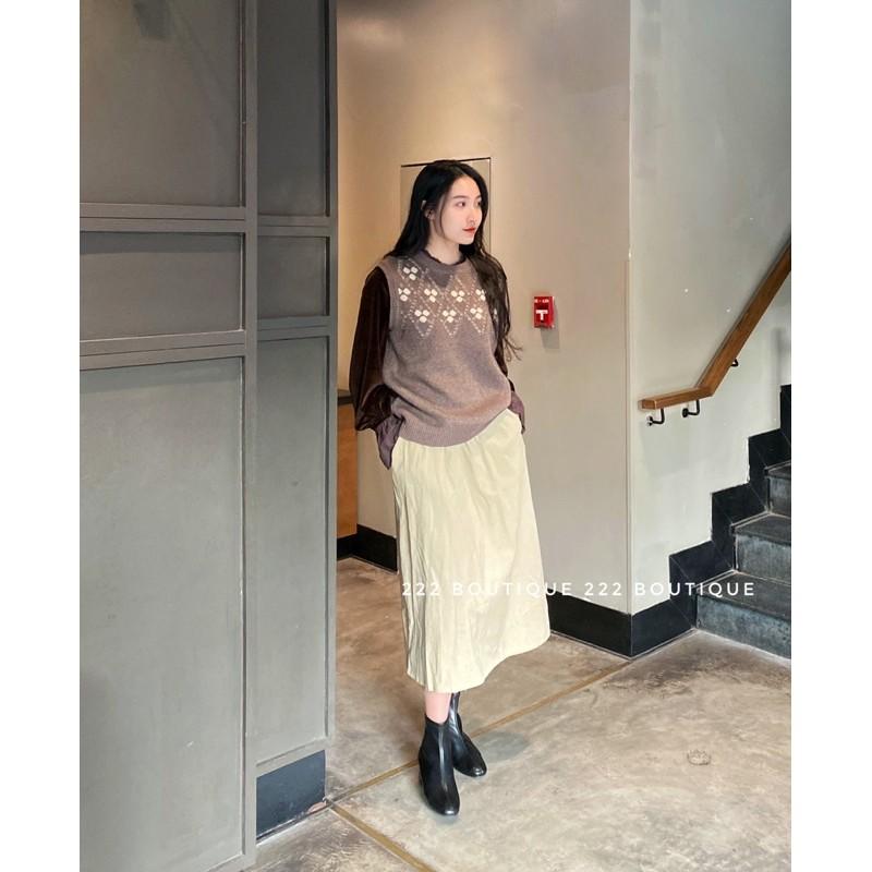 Áo gile hoạ tiết